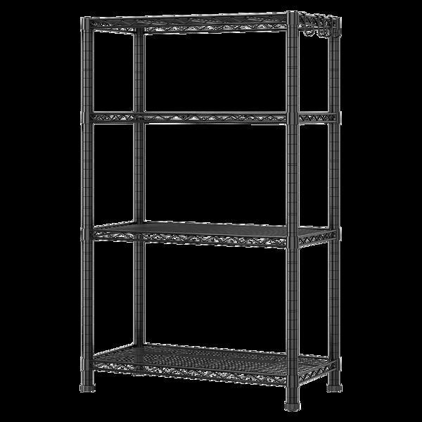 8-Tier Adjustable Storage Rack – Heavy-Duty Steel Shelving with Hooks
