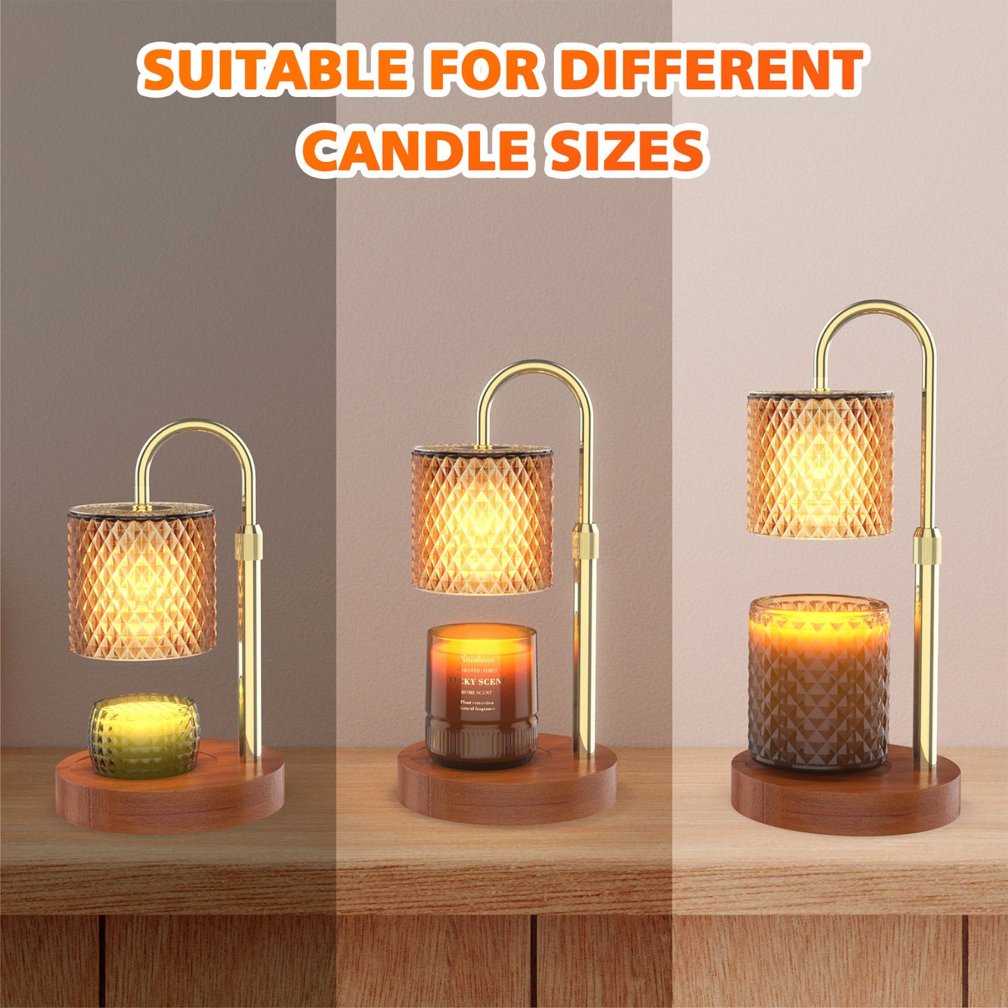 Candle Warmer Lamp Dimmable With Timer, Height Adjustable Set