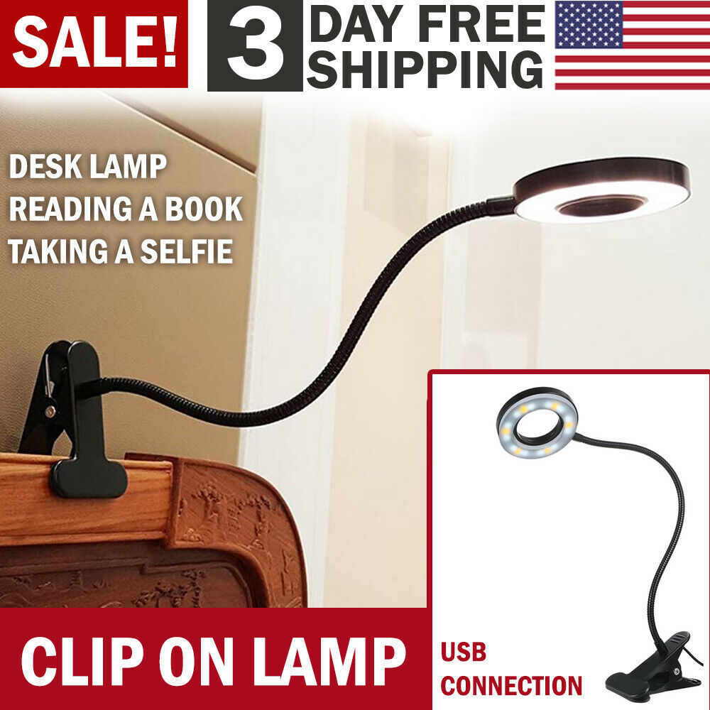 Clip On Flexible Desk Lamp Dimmable LED USB