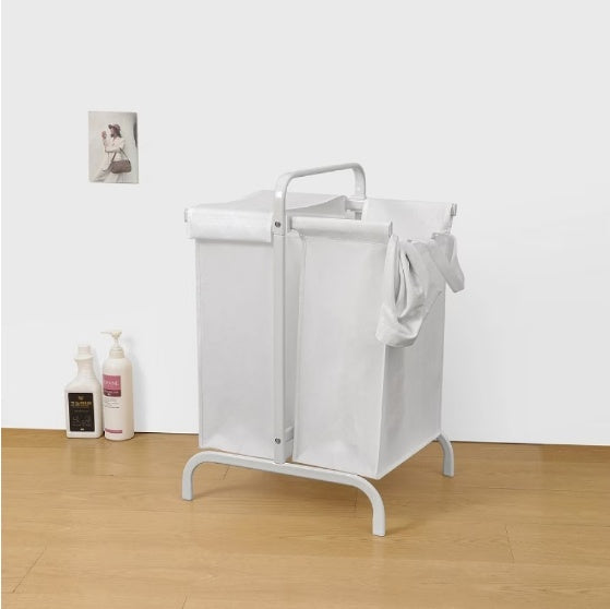 2-Tier 110L Laundry Basket Sorter with Lid & Metal Frame