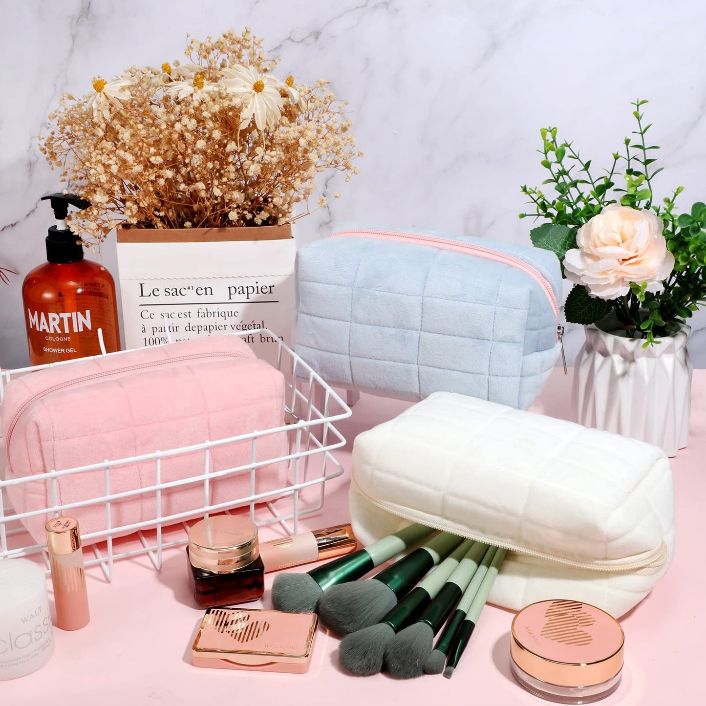 Plush Makeup Toiletry Travel Bag