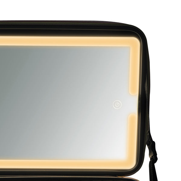 Portable LED Makeup Bag with Mirror – Travel Cosmetic Organizer