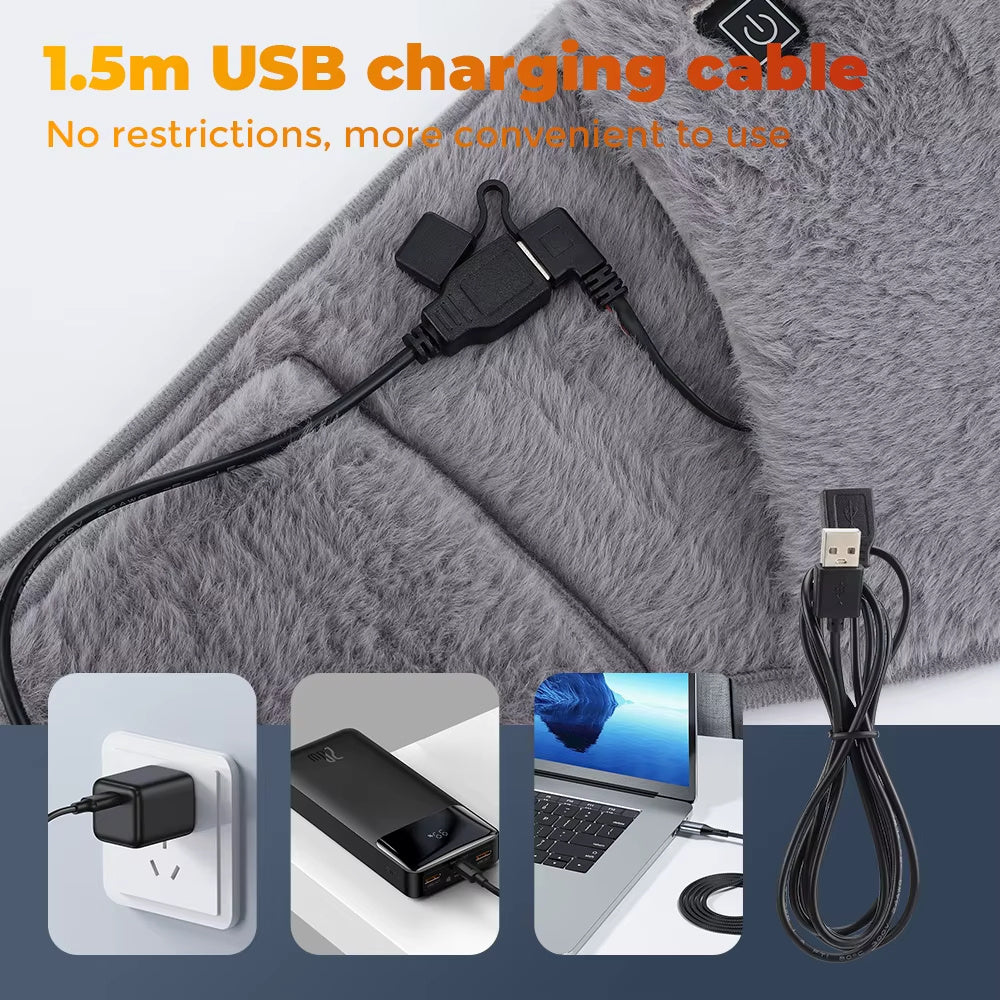 Electric Portable Heating Pad With Hand Pockets Three - Level Temperature Control USB