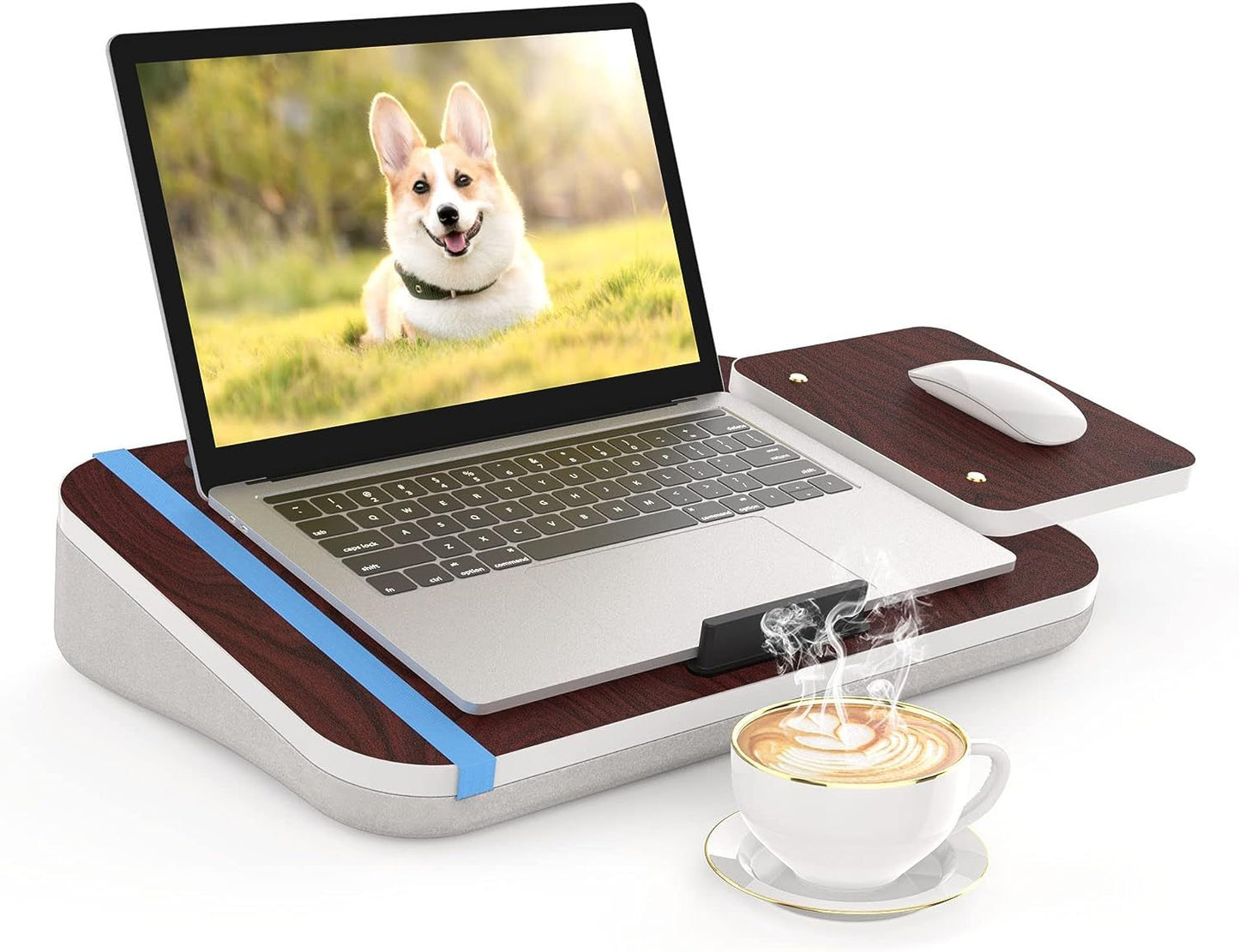 Laptop Lap Desk With Cushion & Detachable Mouse