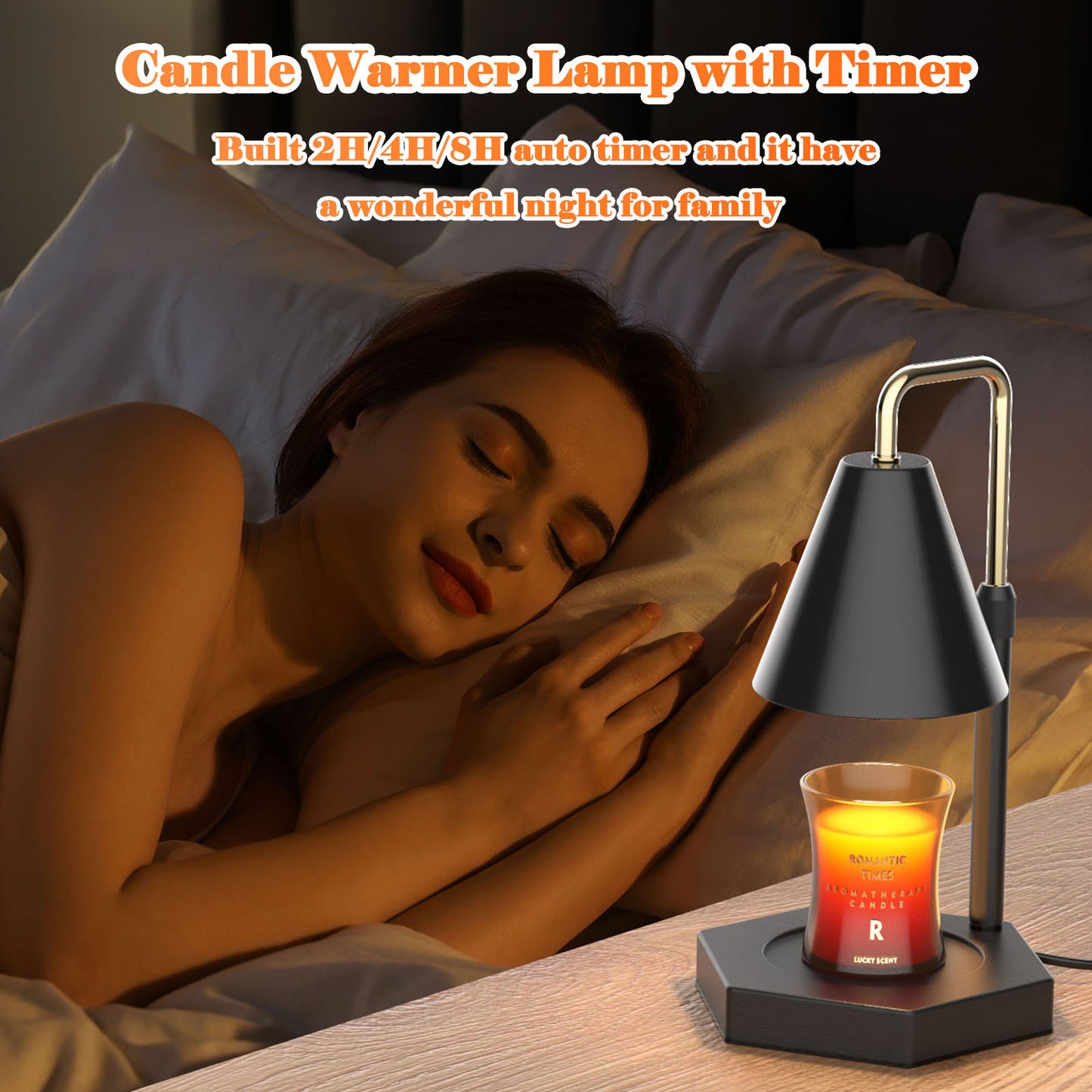 Candle Warmer Lamp Dimmable With Timer, Height Adjustable Set