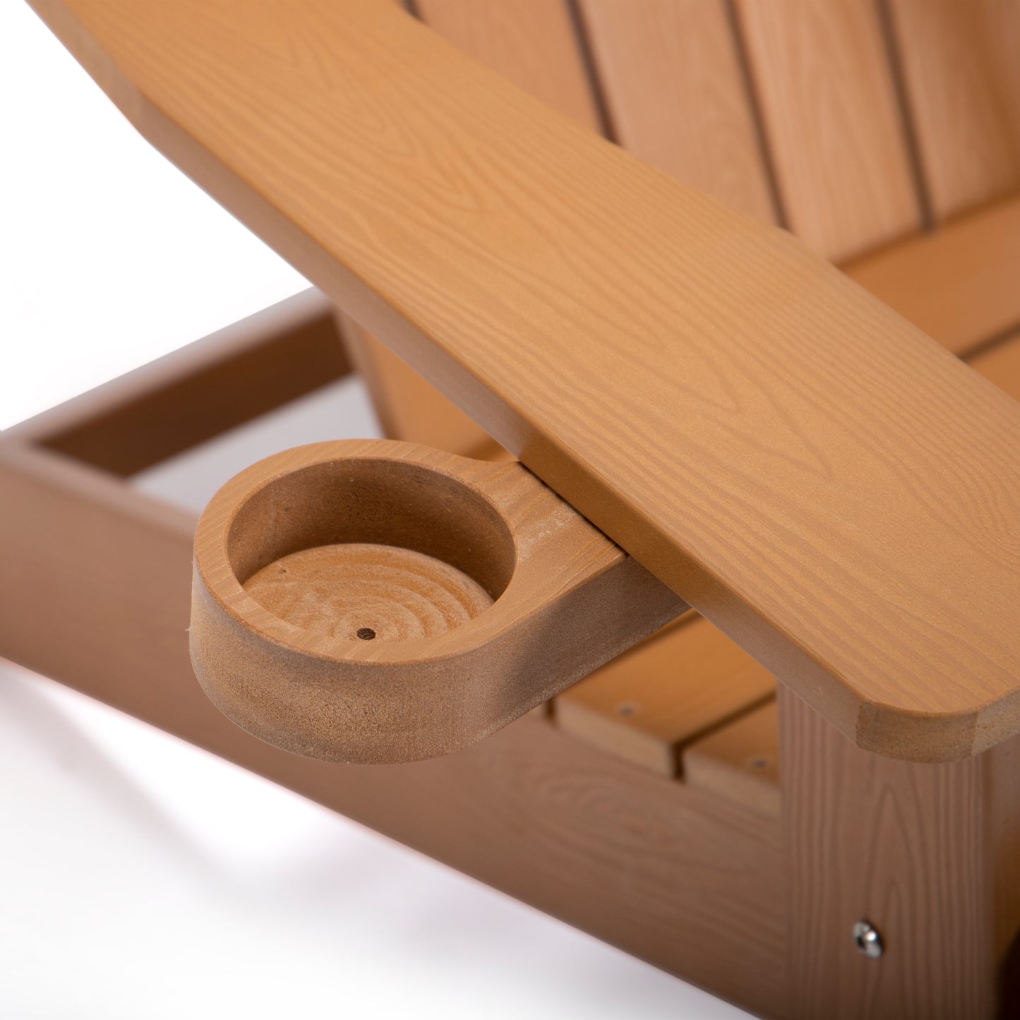 All-Weather Adirondack Outdoor Chair With Cup Holder