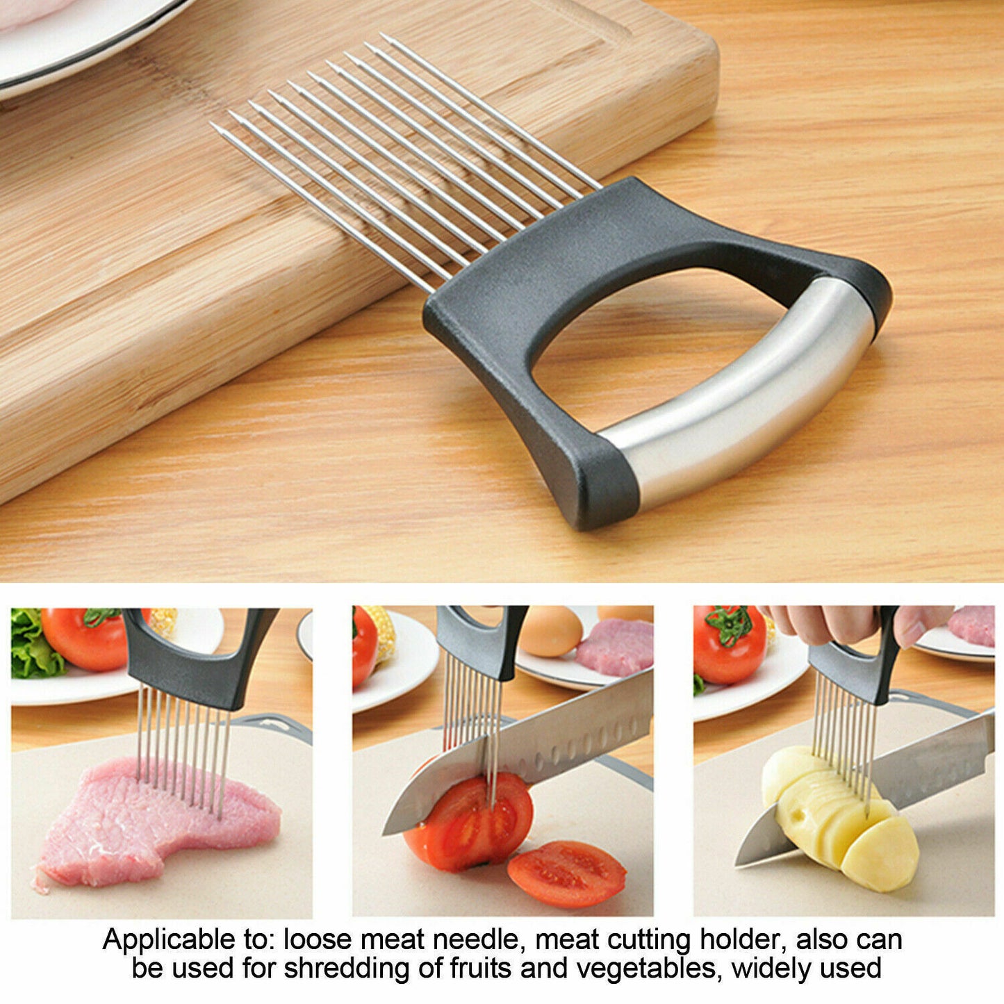 Stainless Steel Food NonSlip Holder Slicer
