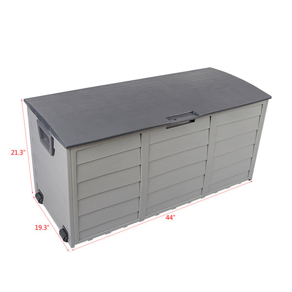 260L Outdoor Storage Box with Wheels – Grey, Weather-Resistant