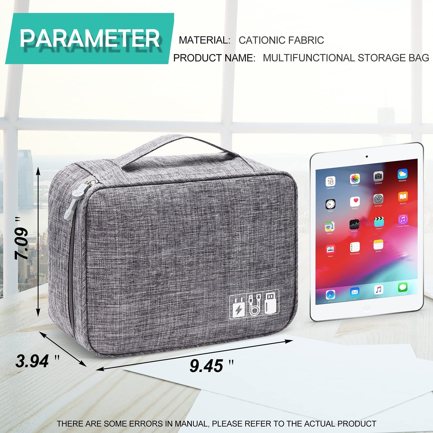 Waterproof Electronics Accessories Cable Organizer Case