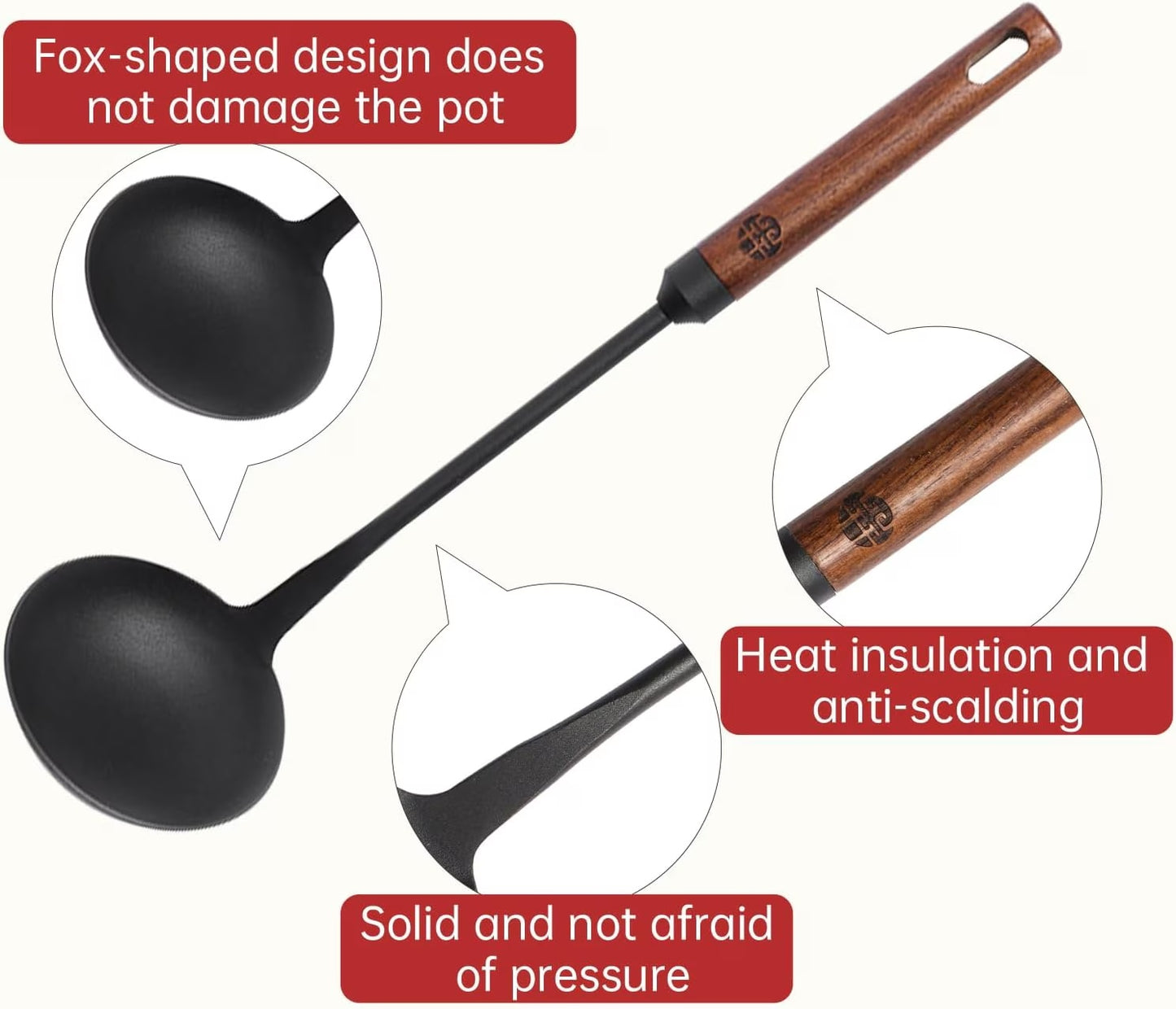 14.3" Cast Iron Soup Ladle Spoon – Durable & Heat-Resistant