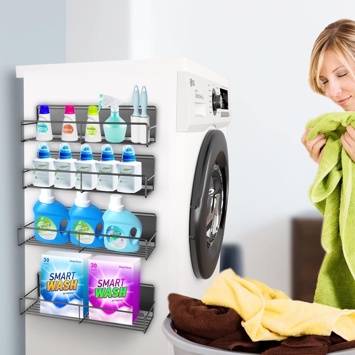 4Pcs Magnetic Spice & Necessities Shelf Rack Set