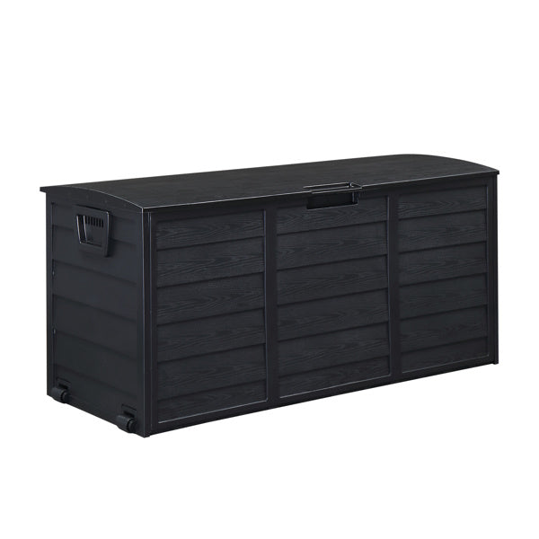 280L Outdoor Storage Box with Wheels – Black, Weather-Resistant