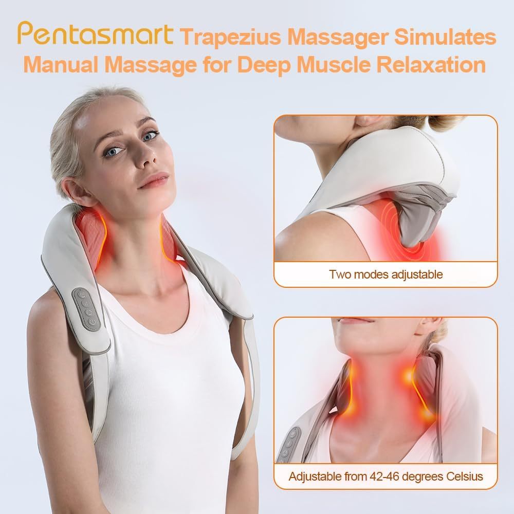 Heated Shiatsu Neck Shoulder Massager Cordless