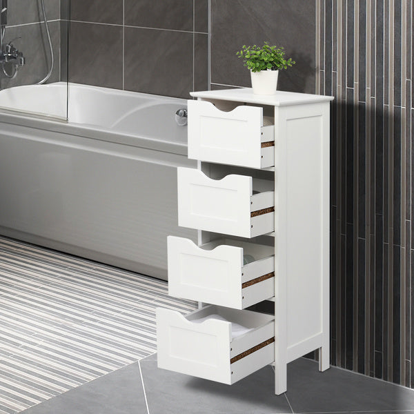 4-Drawer Storage Cabinet – Compact & Versatile White Organizer