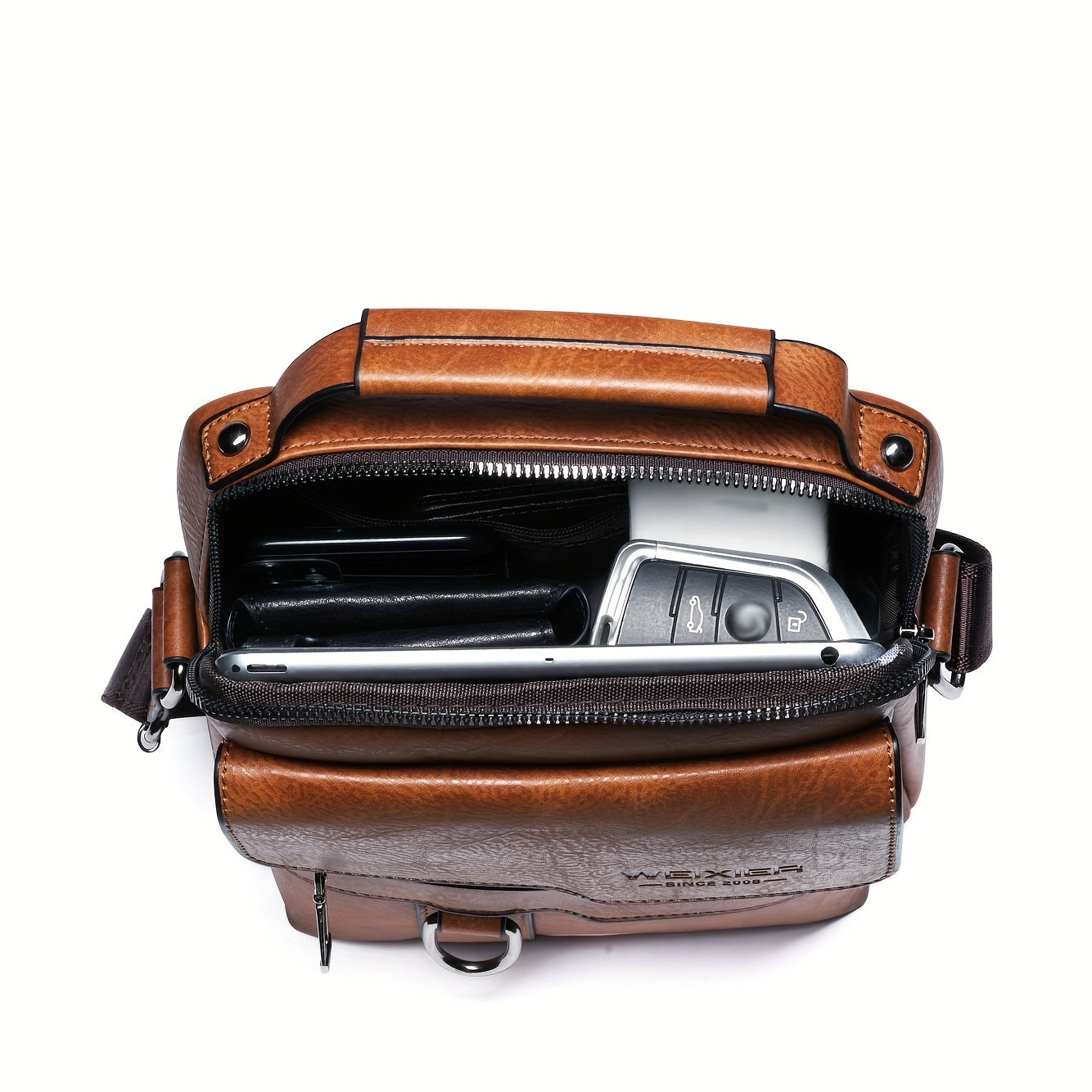 PU Leather Crossbody Satchel Bag With Card Holder Wallet