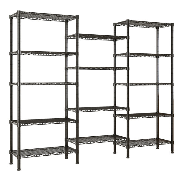 Carbon Steel 5-Tier Adjustable Display Rack – Heavy-Duty Iron Shelving