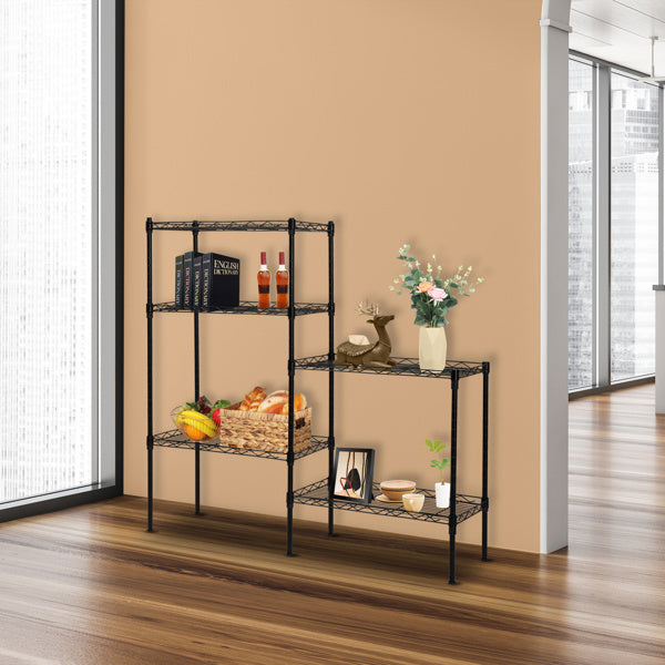 Adjustable Carbon Steel Storage Rack – 5-Tier Freestanding Shelf
