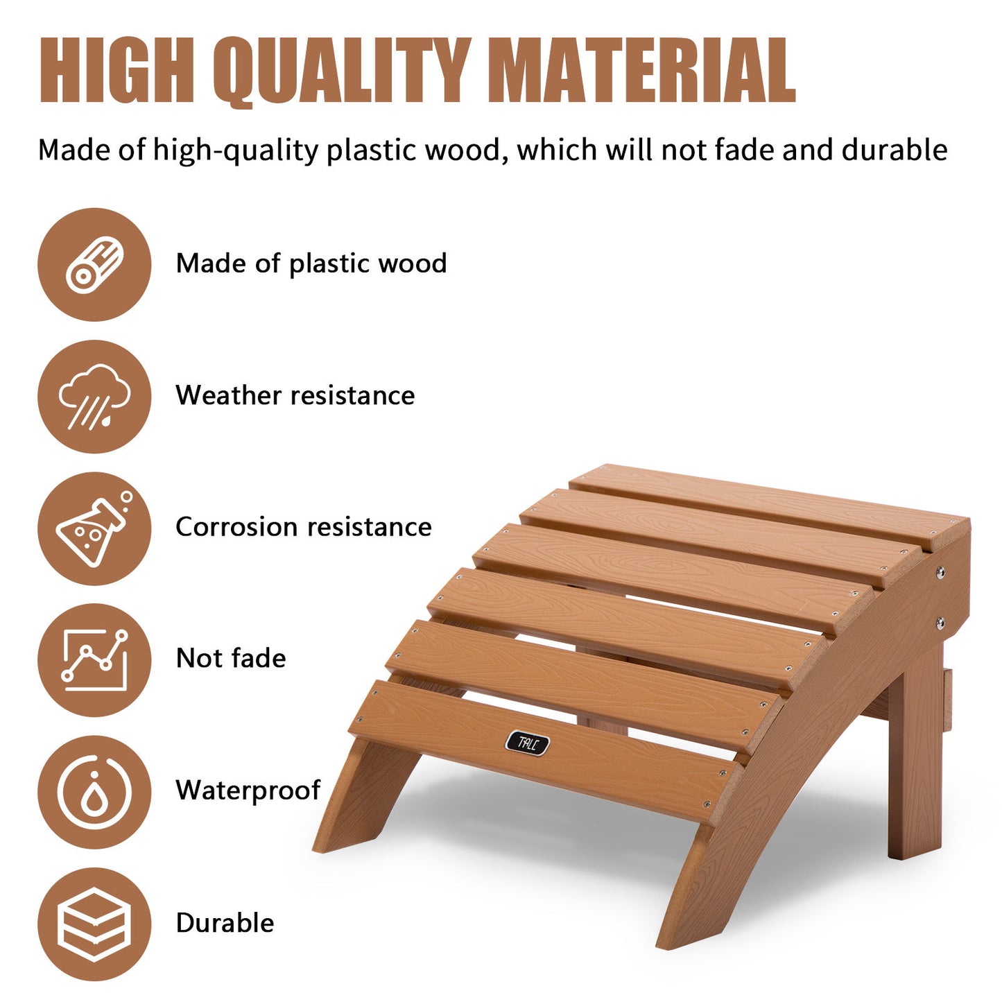 All-Weather Adirondack Ottoman Outdoor Footstool