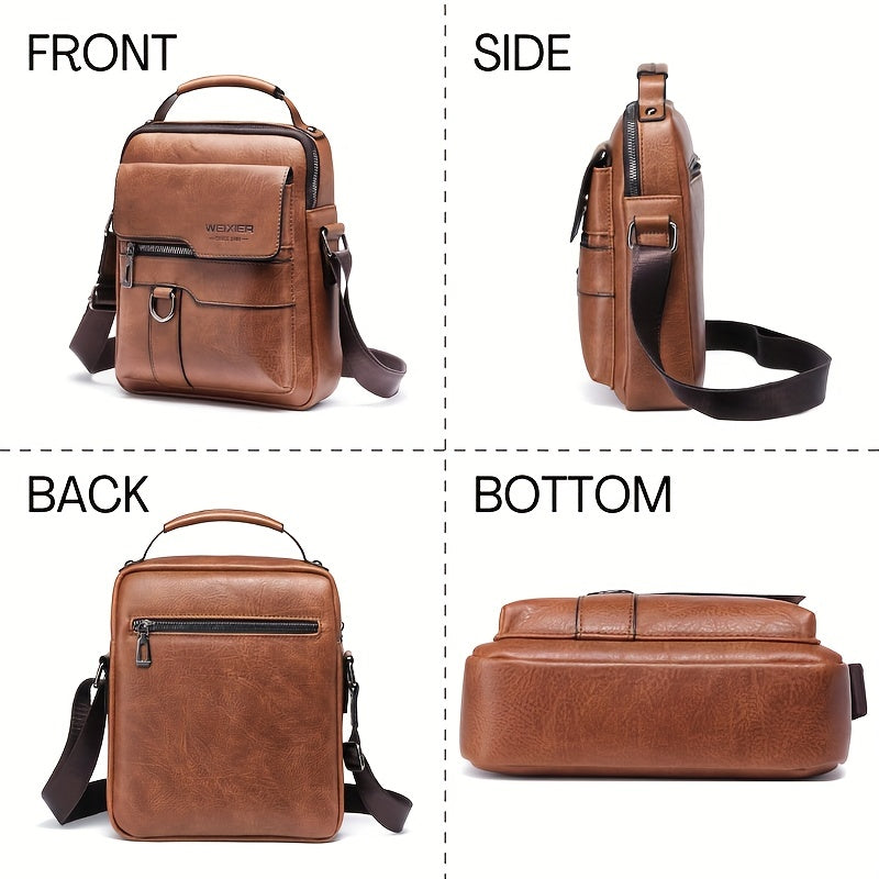 PU Leather Crossbody Satchel Bag With Card Holder Wallet