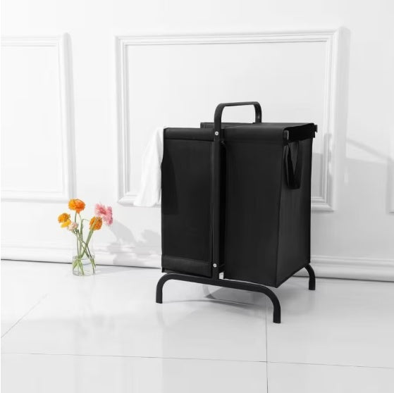 2-Tier 110L Laundry Basket Sorter – Black Oxford Fabric