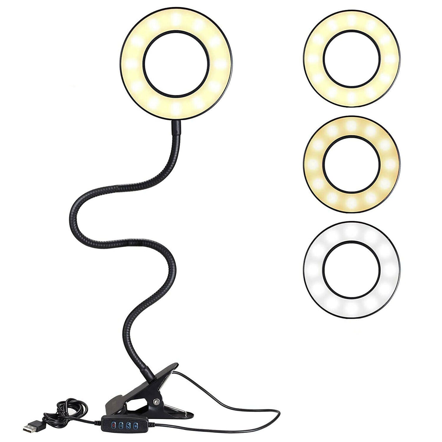 Clip On Flexible Desk Lamp Dimmable LED USB