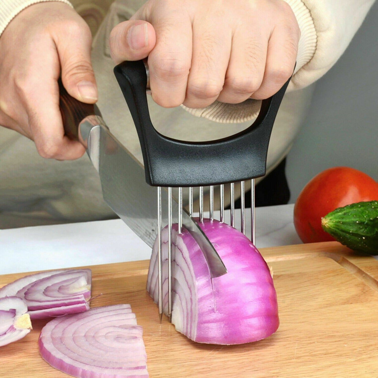Stainless Steel Food NonSlip Holder Slicer