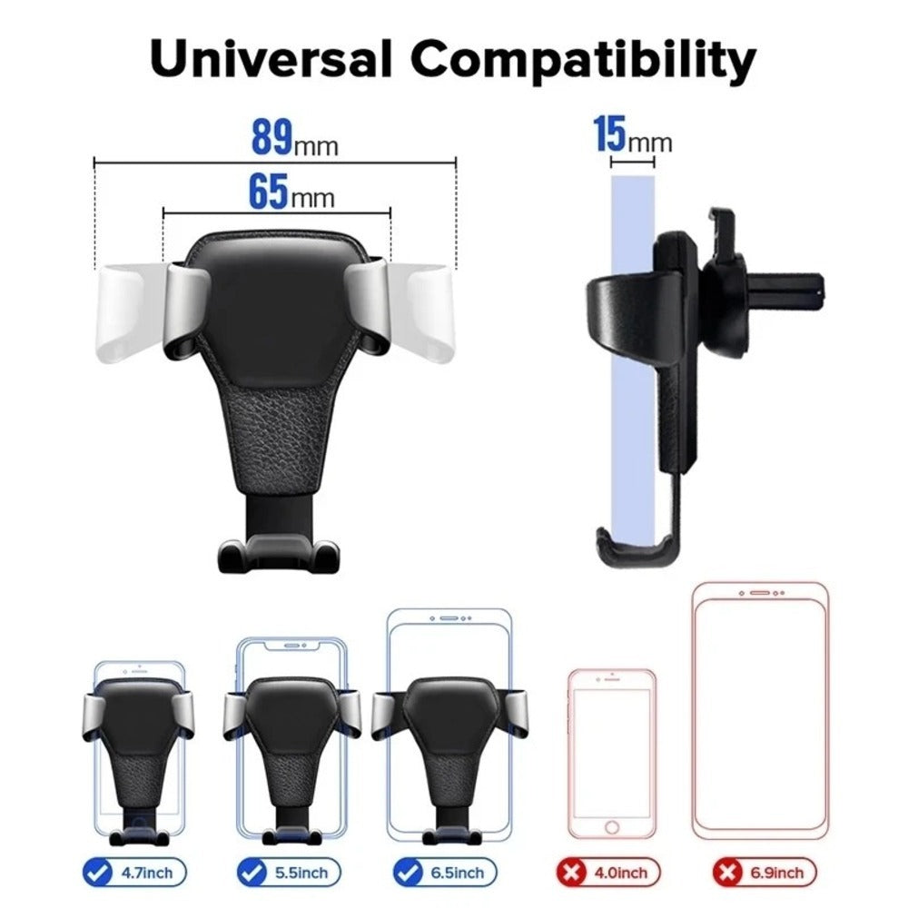 Aluminum Car Air Vent Universal Gravity Phone Holder