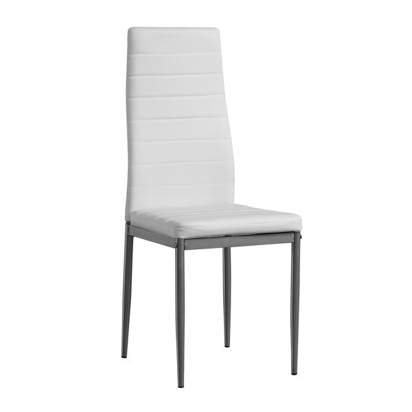 Set of 4 PU Leather Dining Chairs – High Back & Metal Frame