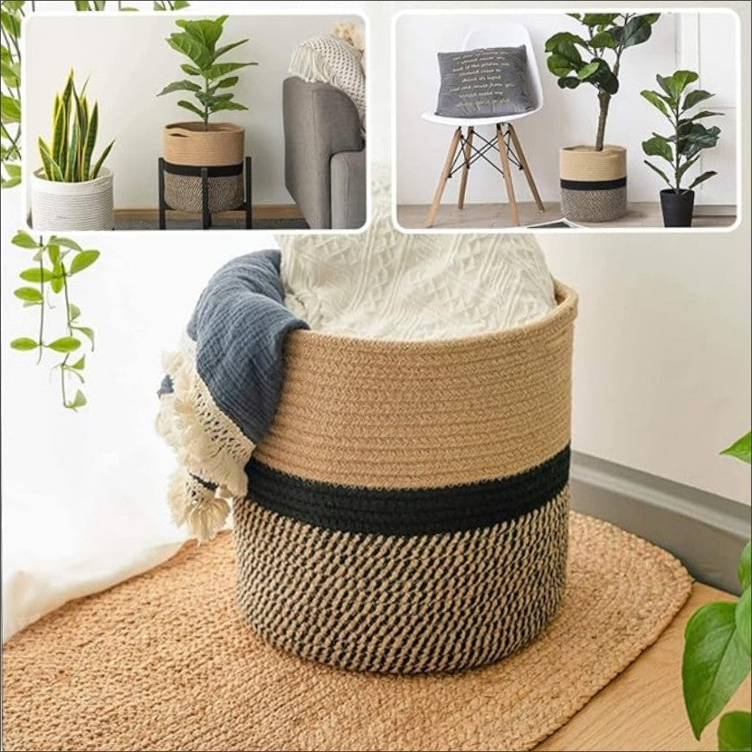 Multi-use Cotton Rope Woven Basket