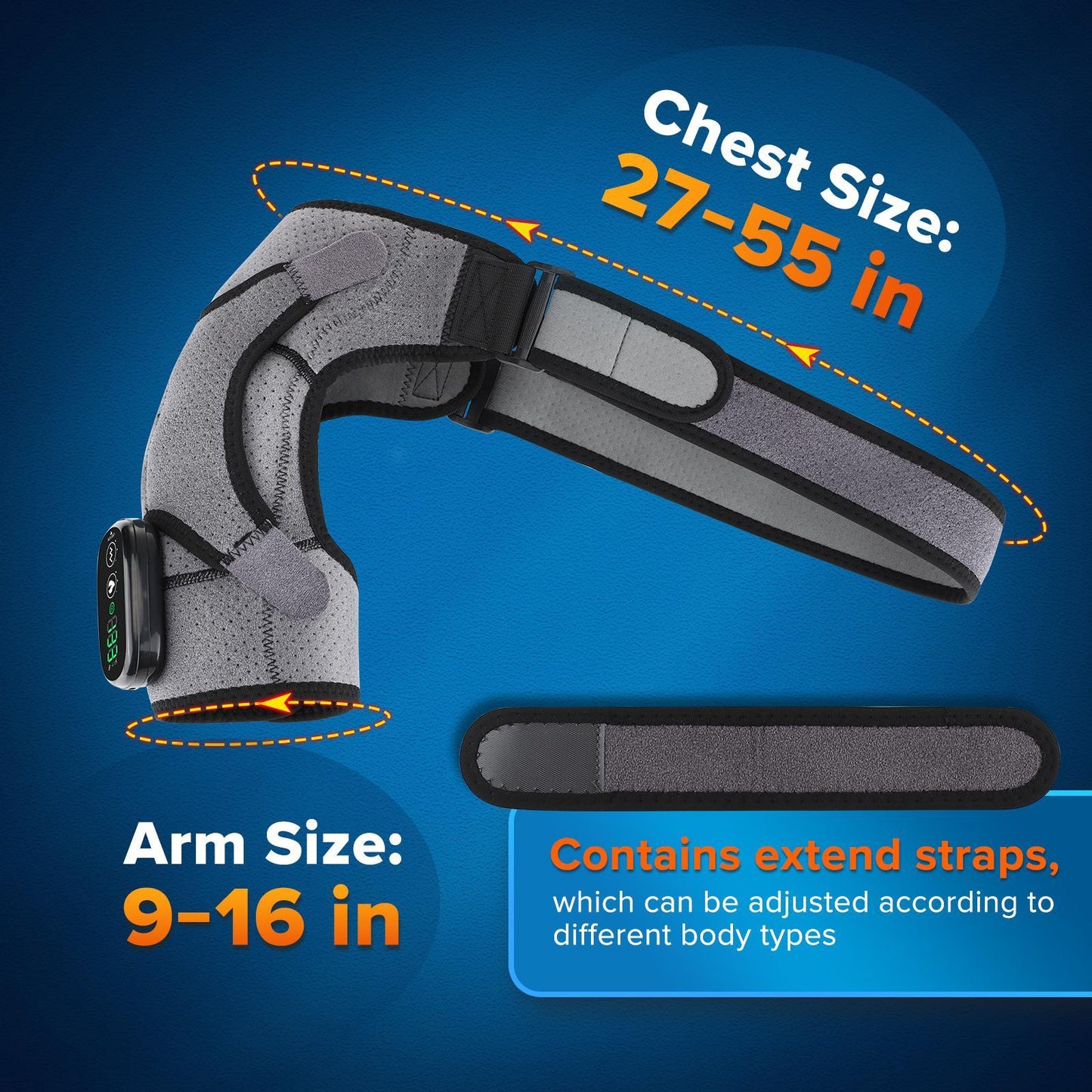 Heated Vibration Shoulder Wrap Cordless Massager