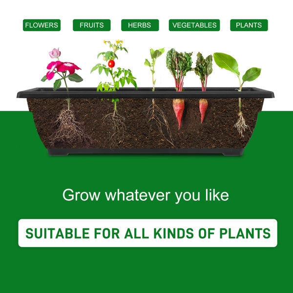 5-Tier Mobile Vertical Planter – Black PE Garden Bed with Wheels