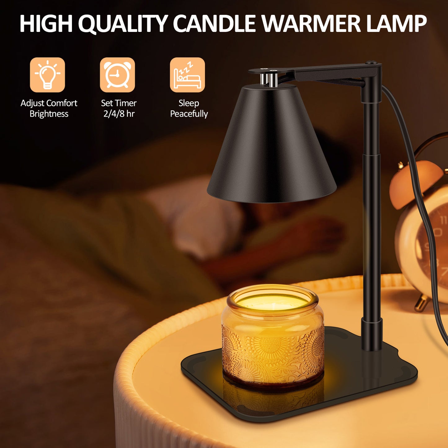 Candle Warmer Lamp Dimmable With Timer, Height Adjustable Set