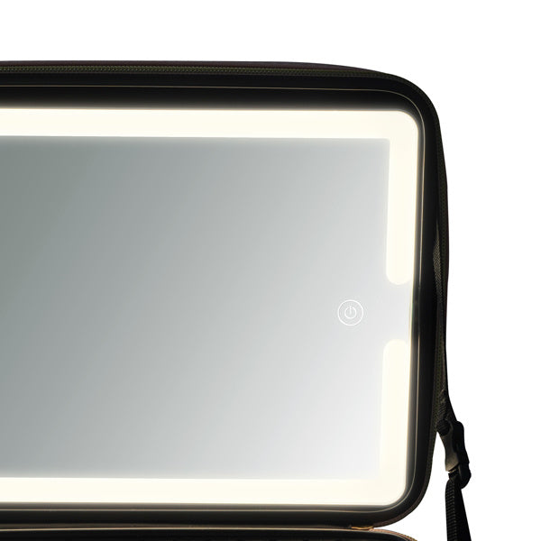 Portable LED Makeup Bag with Mirror – Travel Cosmetic Organizer