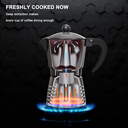 Stovetop Moka Espresso Maker 6 Cups 300ml Set