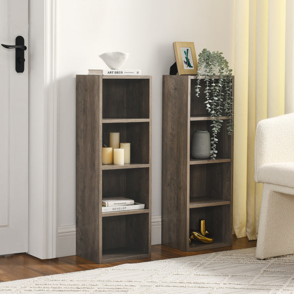 8-Tier Media Storage Tower – Adjustable Shelves & Dual Cabinet Design