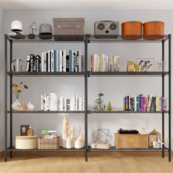 4-Tier L-Shaped Adjustable Storage Rack – Heavy-Duty Metal Shelving