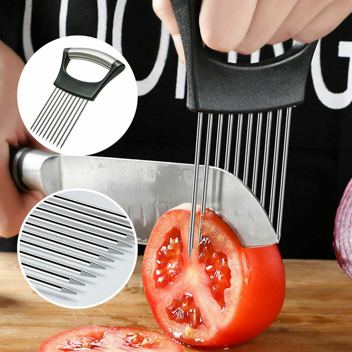 Stainless Steel Food NonSlip Holder Slicer