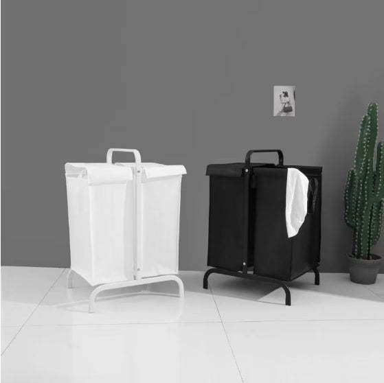 2-Tier 110L Laundry Basket Sorter – Black Oxford Fabric