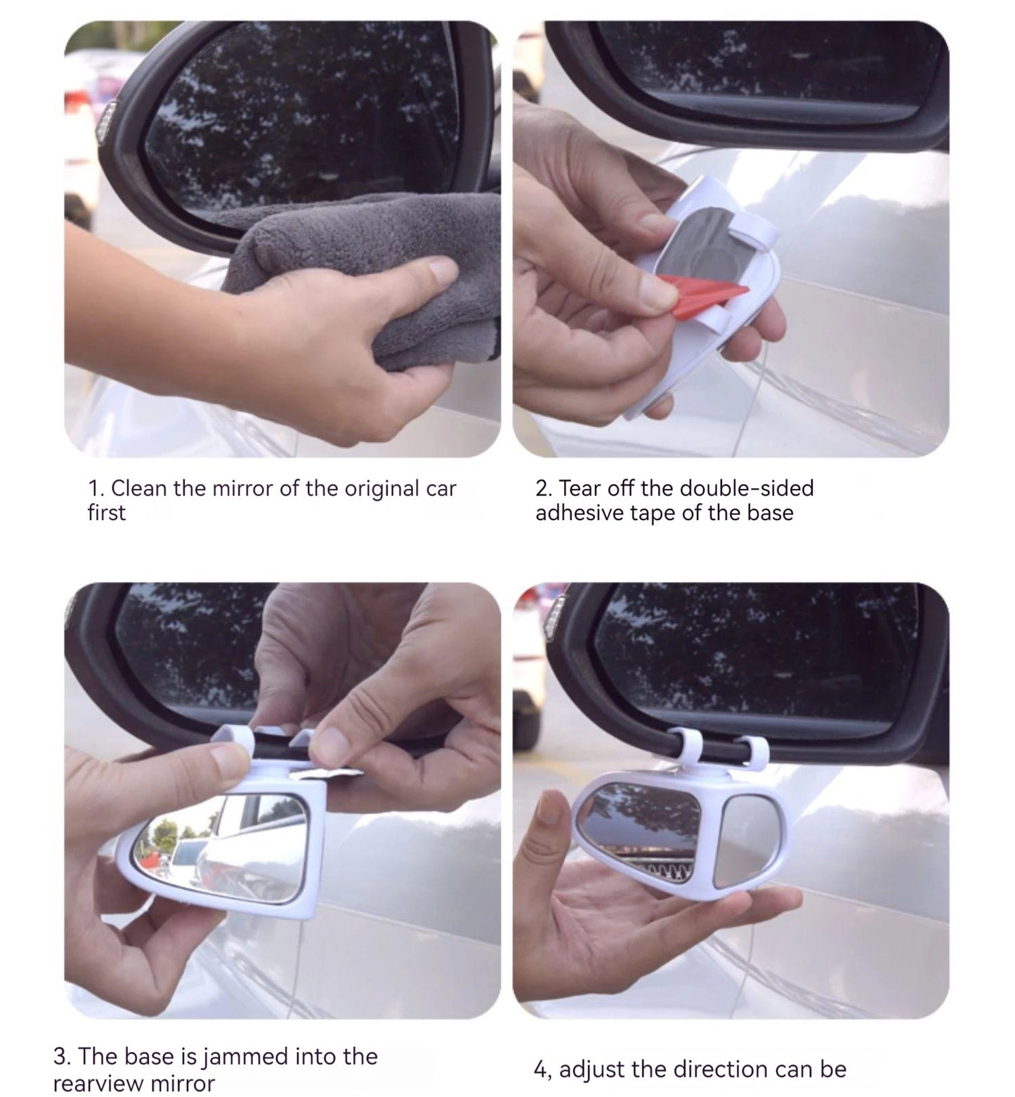 Wide Double-Sided Car Reversing Blindspot Mirror