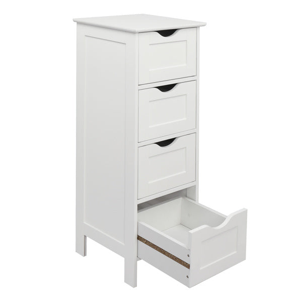 4-Drawer Storage Cabinet – Compact & Versatile White Organizer