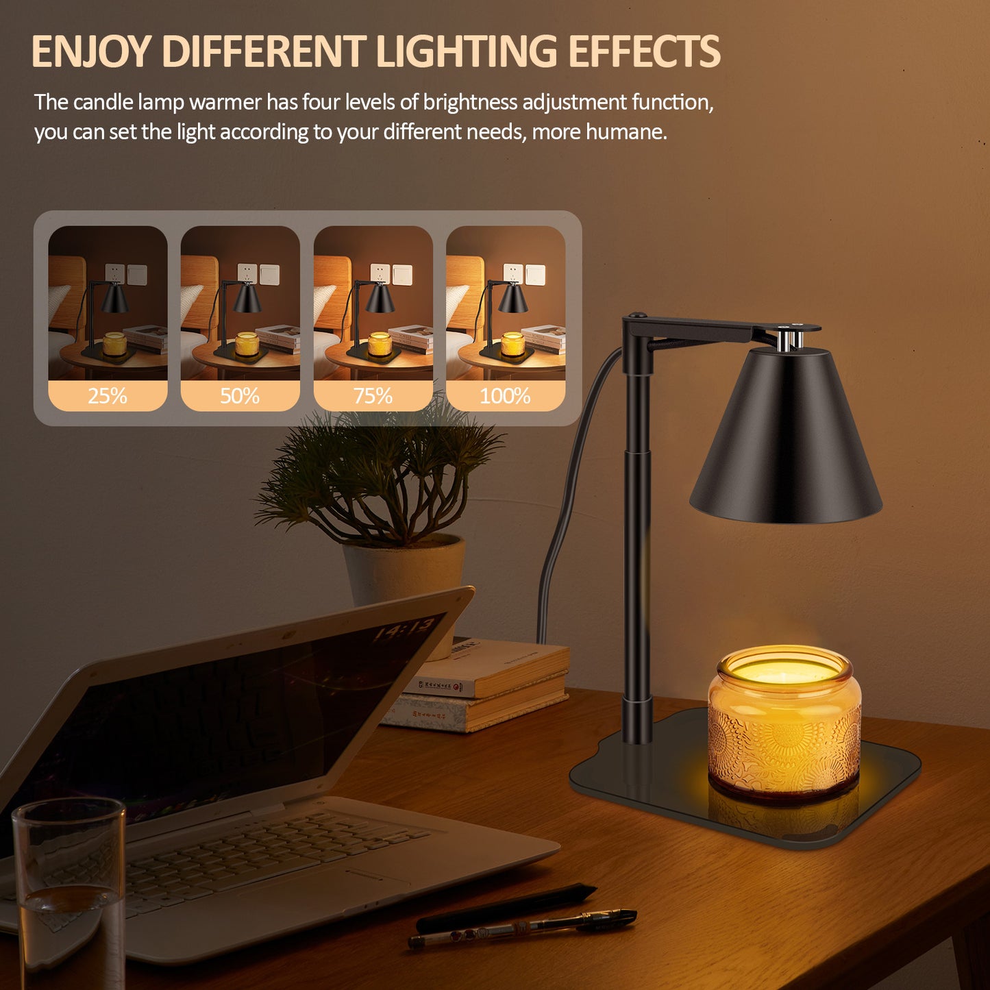 Candle Warmer Lamp Dimmable With Timer, Height Adjustable Set