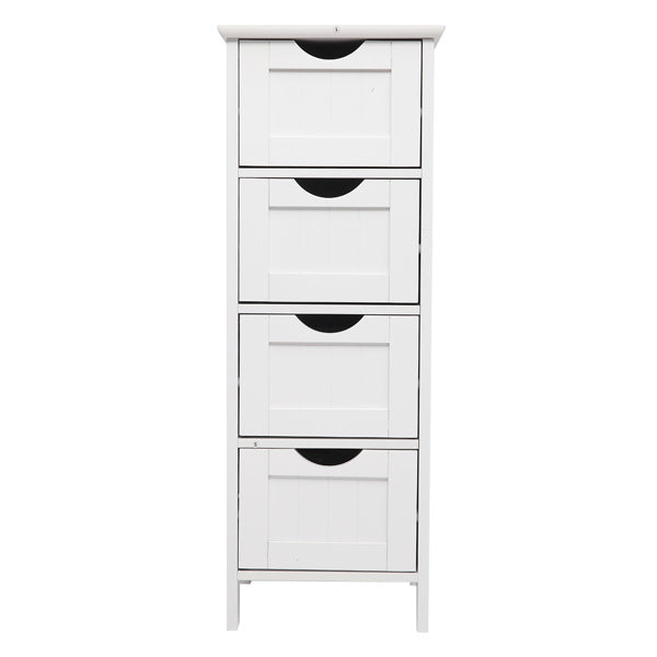 4-Drawer Storage Cabinet – Compact & Versatile White Organizer