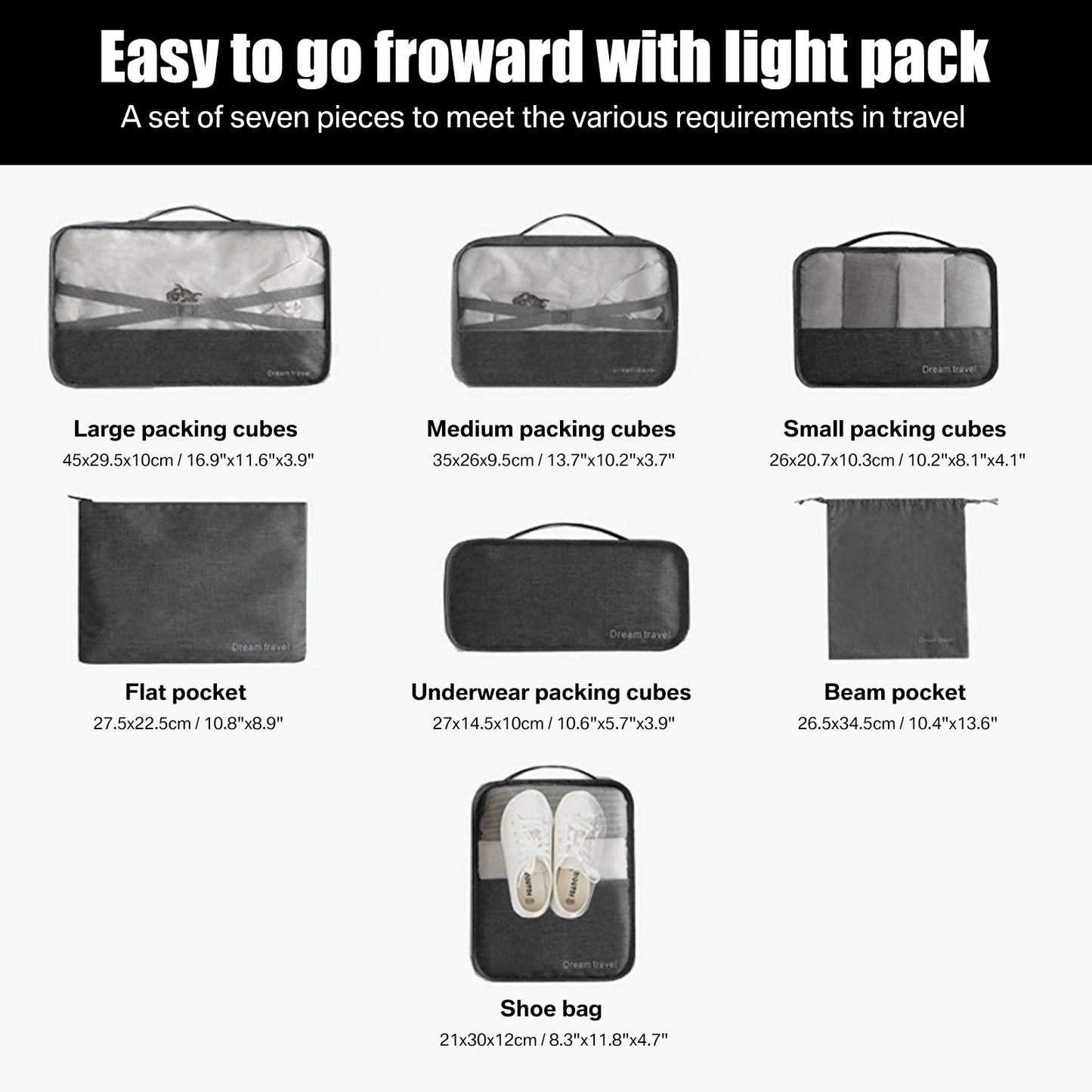 7pcs Packing Organizer Compression Bags Set