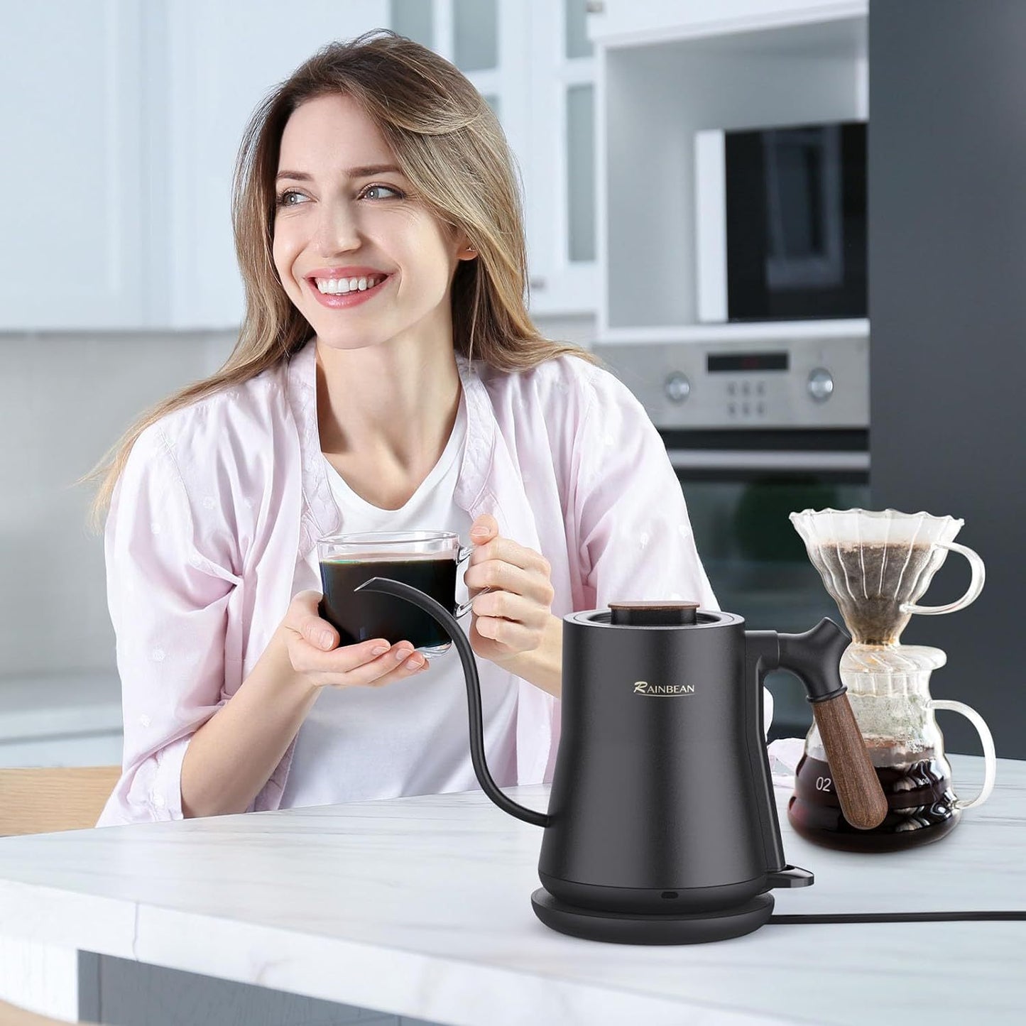 Stainless Steel Gooseneck Electric Kettle Auto Shutoff