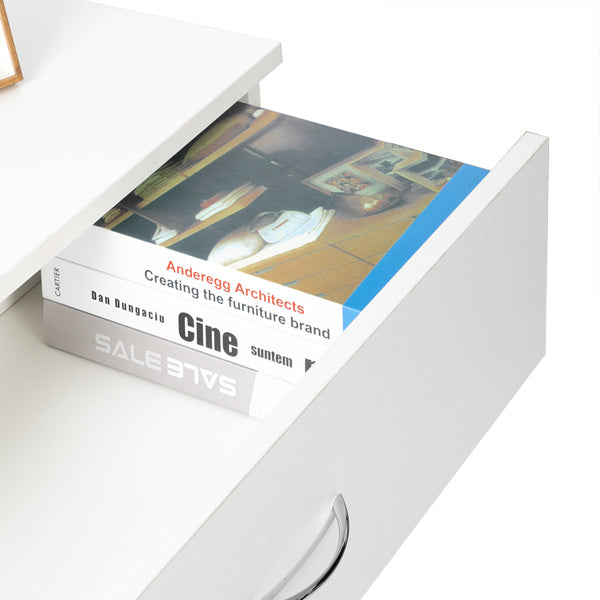 4-Drawer Storage Cabinet – White Minimalist Design