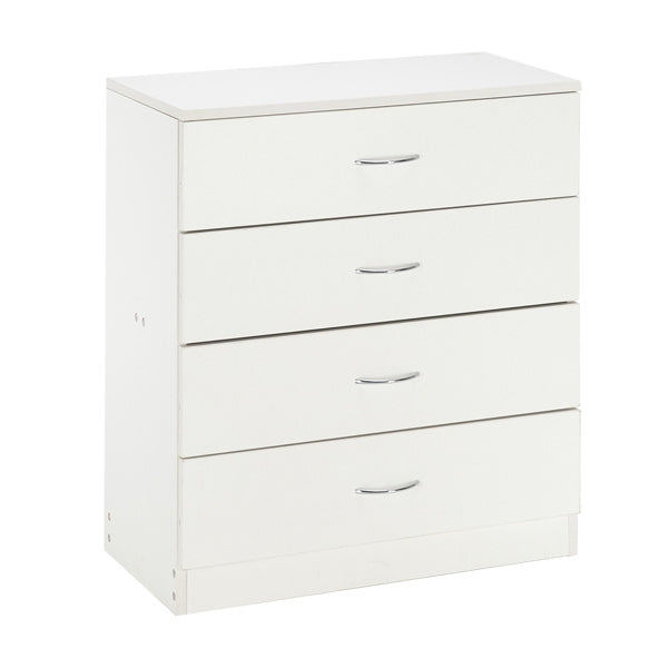 4-Drawer Storage Cabinet – White Minimalist Design