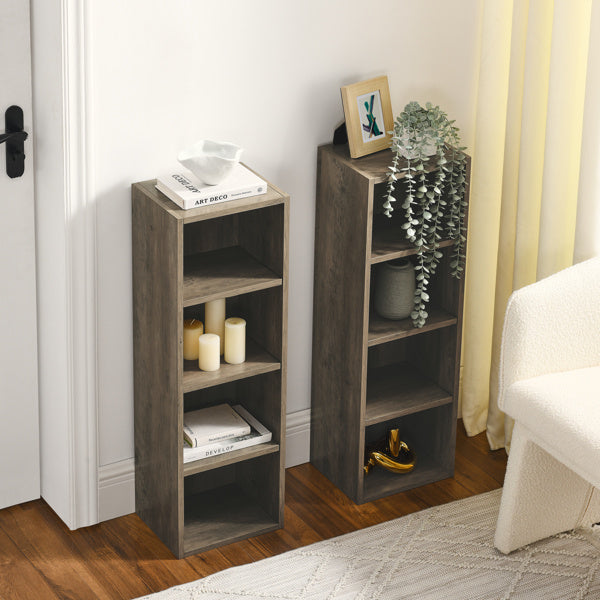 8-Tier Media Storage Tower – Adjustable Shelves & Dual Cabinet Design