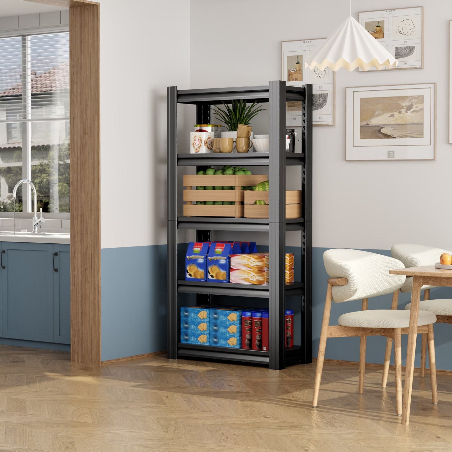 72" Heavy-Duty 5-Tier Adjustable Metal Garage Storage Shelves