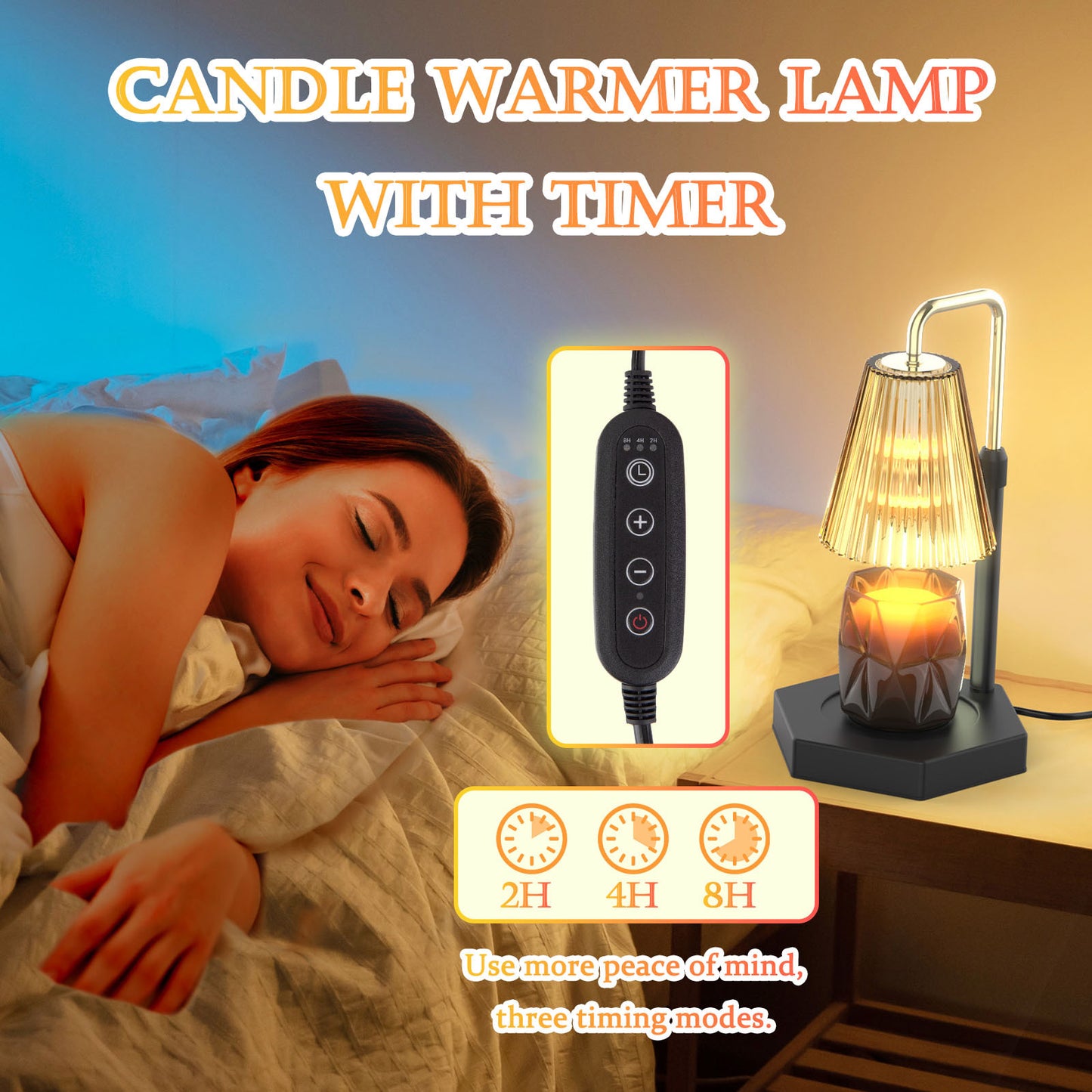 Candle Warmer Lamp Dimmable With Timer, Height Adjustable Set