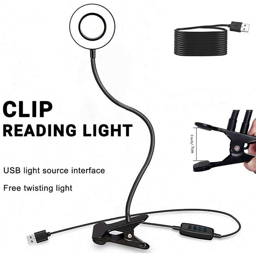 Clip On Flexible Desk Lamp Dimmable LED USB
